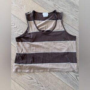 Brixton Striped Brown and Tan Tank Top